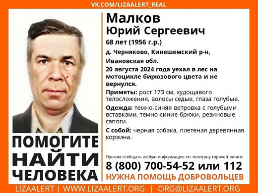 В Кинешемском районе разыскивают 68-летнего грибника на бирюзовом мотоцикле
